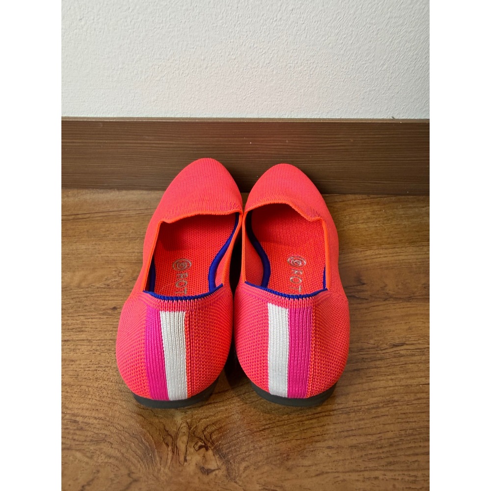 Rothys The Loafer Electric Pink Knit Flats Shoes Womens 8.5 Round Toe Slip On - Picture 4 of 8